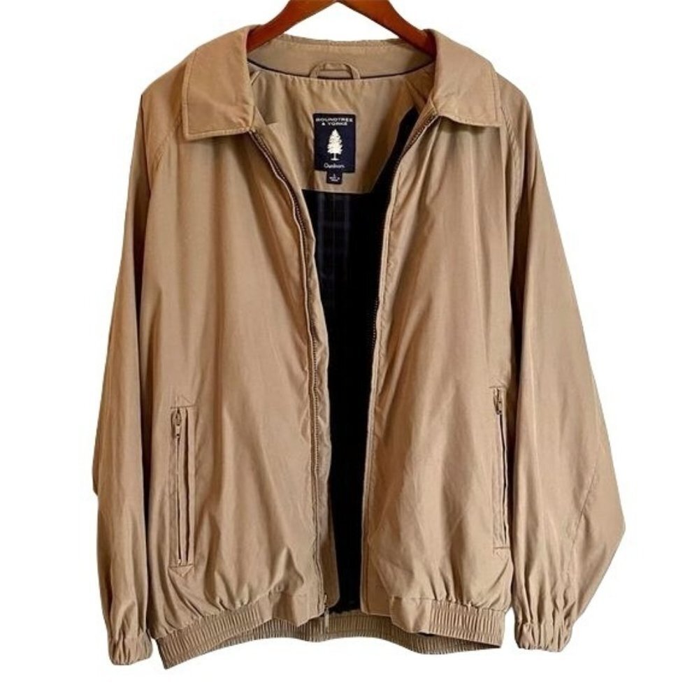 Roundtree & Yorke Tan Outdoors Jacket with Zipped Pockets Mens Large